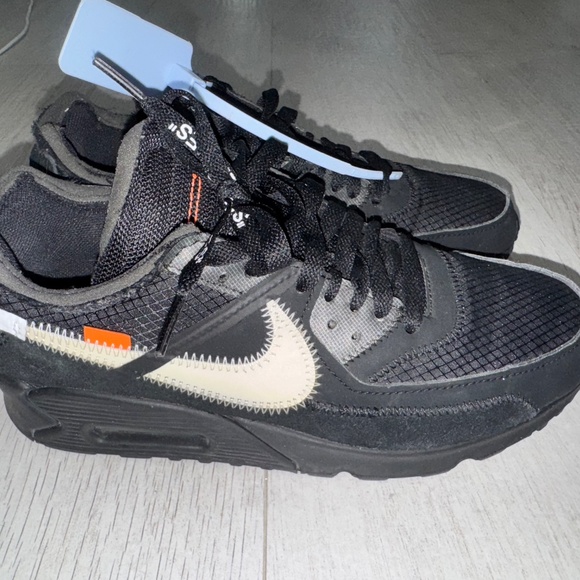 Size 7 men/8.5 women OFF-WHITE Nike air max 90 black - Picture 4 of 11